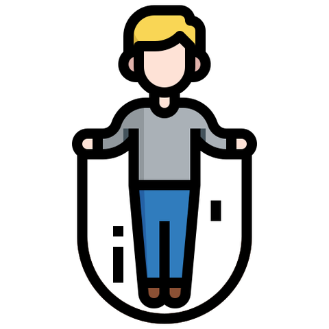 man doing some rope jumps